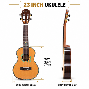 <span class=keywords><strong>Ukulele</strong></span> da Concerto 23 Pollici All'Ingrosso, Top in Cedro Massello, Fondo e Fasce in Palissandro, Finitura Lucida, 4 Corde, <span class=keywords><strong>per</strong></span> <span class=keywords><strong>Principianti</strong></span> - Product Image 6