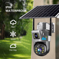 Cámara de Seguridad CCTV PTZ Solar 4MP 4G con Doble Lente, Visión Nocturna, Audio Bidireccional, Tarjeta SD, Sistema Remoto, IP66, H.265, China