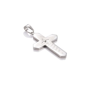 Collier Pendentif Croix Prière Classique Hip Hop en Acier Inoxydable, Bijou Amulette Chrétienne Religieuse avec Chaîne - Product Image 5