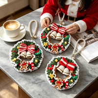 Ornements de Noël ronds en tissu crocheté à la main - Décoration intérieure - Cadeau