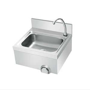 Lavabo Comercial de Acero Inoxidable de un Solo Tazón para Cocina, Montado en Pared, con Operación por Rodilla, Diseño Moderno - Product Image 1