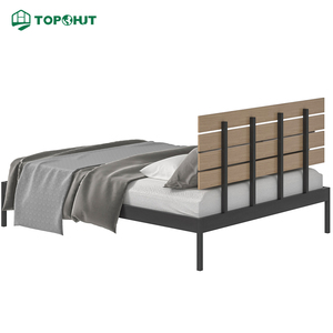 Lit plateforme horizontal TOPOHUT en acier et bois, qualité commerciale, pour hôtels économiques, dortoirs du personnel et projets d'appel d'offres en gros - Product Image 2