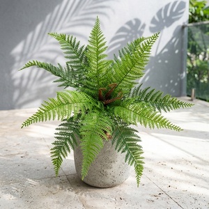 Plantes de fougère artificielles réalistes, fabriquées à la main; buisson de verdure synthétique en plastique pour - Product Image 1