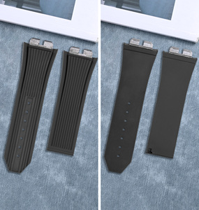 <span class=keywords><strong>Bracelet</strong></span> de <span class=keywords><strong>montre</strong></span> en <span class=keywords><strong>caoutchouc</strong></span> FKM 28mm compatible avec Hublo BigBang Unico Click Strap Boucle de plongée sportive pour hommes - Product Image 2