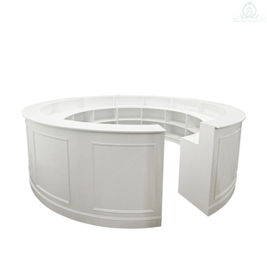 Comptoir de bar de restaurant de boîte de nuit de stockage <span class=keywords><strong>multicouche</strong></span> rond blanc de conception contractée à vendre - Product Image 1