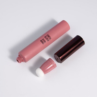 Tubes en plastique pour correcteur de teint en éponge douce, fabricant de tubes en plastique, PE 19 ml, pinceau facial, fard à joues avec tête en éponge, emballage cosmétique en tube