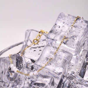 Fashion Fine Jewelry <b>Anklet</b> Fine Anniversary Gift <b>Gold</b> Plated Stainless Steel Pearl Charm <b>Anklets</b> - Product Image 2