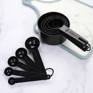 Alat dapur komersial Set hitam plastik sendok bumbu gelas ukur memanggang barbekyu PP bahan Rumah acara Leveler mengukur - Product Image 1