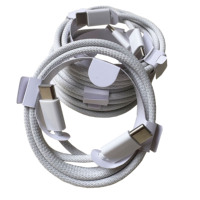Cable de Carga Rápida PD Tipo C de 60W, Cable de Alimentación USB C a Tipo C con Cubierta de Nailon Trenzado para iPhone 15, 16 Pro Max, 17