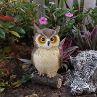 Figurines d'animaux en résine Statue de hibou en polyrésine pour effrayer les oiseaux pour le jardin et l'extérieur