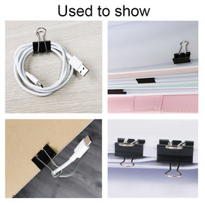 工場卸売 各種サイズ ブラック バインダークリップ オフィスサプライ 金属製 ロングテールフォルダー ファイルバインダー ペーパークリップ - Product Image 6