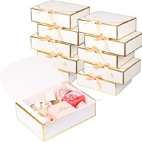Boîtes d'expédition en carton ondulé hautement recyclées avec fermeture magnétique, accessoires ruban, logo personnalisé, emballage réutilisable pour cosmétiques et articles de mariée