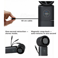 Nouveau ventilateur portatif haute vitesse 2026 avec refroidissement par glace, 9000 mAh, pliable, mini ventilateur de poche pour extérieur avec chargement USB
