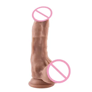 Low Price Real Dildo Sex Toys for Women Vagina Massage Liquid Silicone Penis with Chuck Erotic Penis