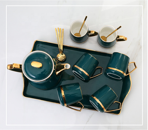 Household Ceramics Modern Minimalist Style Color Glaze Afternoon <b>Tea</b> <b>Set</b> Drinking <b>Set</b> Coffee Cup <b>Set</b> with Tray - Product Image 6