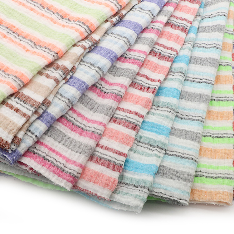 High Quality Bci Cotton Polyester Viscose Light Weight Woven Colorful Yarn Dyed Fabric for Baby Clothes