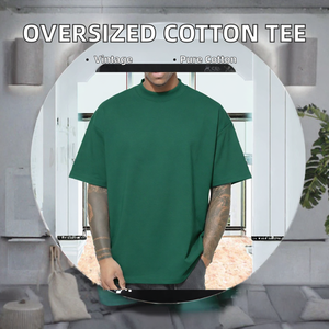 Camiseta Oversize de Algodón de 250 Gsm, Estilo Urbano, Hombros Caídos, Manga Corta, Ropa Casual - Product Image 2
