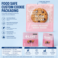 Bolsas de Galletas Transparentes Pequeñas con Sellado Térmico, Impresión Personalizada, Laminadas, Reutilizables, de Grado Alimenticio, Empaque Individual para Galletas