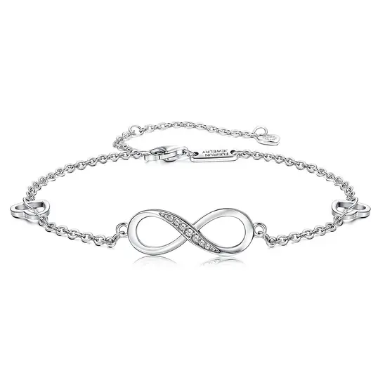 Infinity Bracelets And Anklet Bracelets 925 Sterling Silver New For Women Girls 4-level CHRISTIAN Trendy Charm Bracelets Beshine