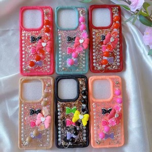 <span class=keywords><strong>Coque</strong></span> de téléphone portable magnétique en silicone gel avec miroir et bracelet chaîne de perles 3D pour femmes, compatible <span class=keywords><strong>iPhone</strong></span> 17 16 - Product Image 3