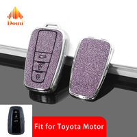 Étui de clé de voiture en cuir TPU électro-plaqué de haute qualité DM élégant pour Toyota Camry Corolla Levin Rav4 Accessoires