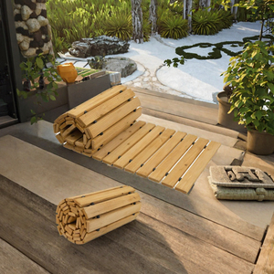 Dalles de terrasse modulaires en bois personnalisées, emboîtables, pour allées droites et courbes, tapis de chemin pour jardin, patio, extérieur - Product Image 3