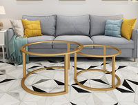Cadre de table à thé rond en métal moderne 2022, pieds de table de type rond de taille simple pour le salon, combinaison de marbre et de ménage