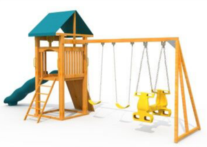 Cadre d'escalade en bois de Patio, ensemble de balançoire pour l'arrière-cour, accessoires en plastique, équipement de jeu pour l'extérieur, en vente - Product Image 6