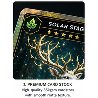Cartes de jeu holographiques entièrement personnalisées avec options de boîte et points UV, matériaux papier et PVC pour collection