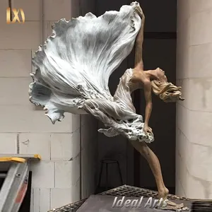 Garten dekoration Schöne lebensgroße tanzende Mädchen Bronze skulptur Metall Ballett tänzer Skulptur