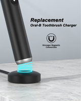 Chargeur USB de remplacement VHBW CT-1250 20W à charge rapide pour brosse à dents électrique Oral-B série IO, station de charge pour outil électrique