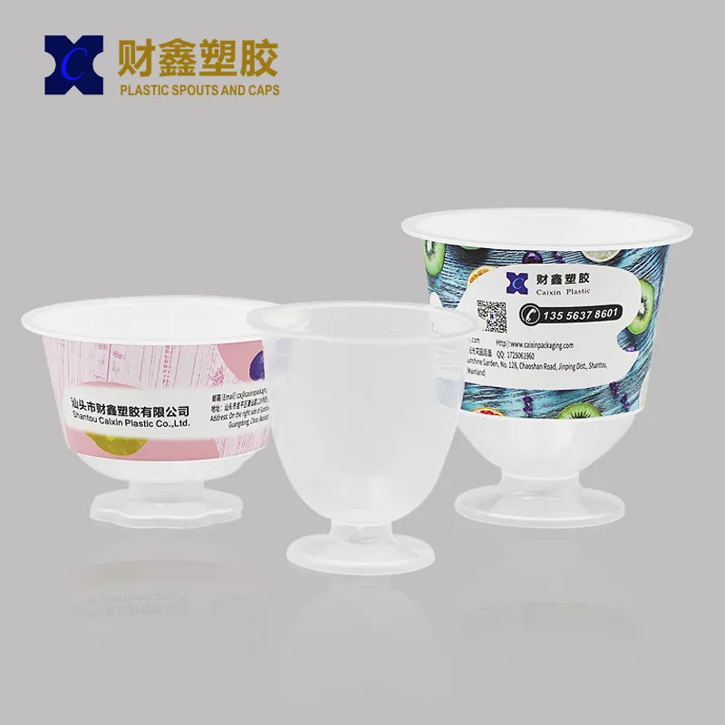 Disposable jelly cup plastic jelly cup labelling in mould plastic cup for sale