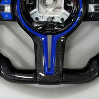 Volant en fibre de carbone à LED avec bande bleue pour BMW Série 3, Série 5, F10, F30, F90, F01, F12, M3, M6, E90, Z4, X1, X6 - Vente chaude
