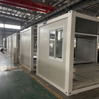Maison conteneur pliable personnalisée à séparation humide/sèche, certifiée CE, bâtiment préfabriqué à prix réduit pour projets d'infrastructure et utilisation en ADU