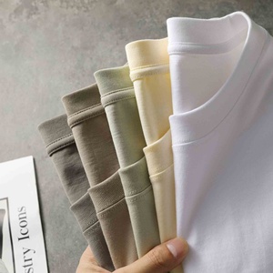 Camiseta de Manga Corta de Algodón Doble de 260g, Camiseta Básica Holgada de Marca de Moda para Hombre, Venta al Por Mayor - Product Image 3