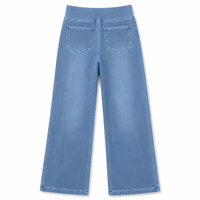 Jean droit taille haute pour femme, coupe cheville, style Y2K, en denim extensible avec taille élastique, streetwear