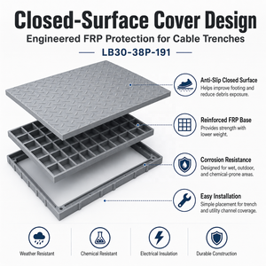 Copertura <span class=keywords><strong>per</strong></span> griglia <span class=keywords><strong>di</strong></span> scavo <span class=keywords><strong>per</strong></span> cavi <span class=keywords><strong>di</strong></span> sottostazione con design in FRP isolato <span class=keywords><strong>per</strong></span> un accesso sicuro al drenaggio e resistenza alla corrosione - Product Image 6