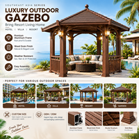 Pergola en aluminium de style sud-est asiatique, hexagonale, à double niveau, avec toit en dôme, pour jardin, gazebo, villa, mariage, cour, MY SG, recherche populaire