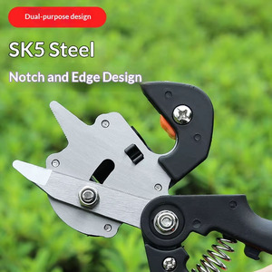 Forbici Multifunzione 2-in-1 per Innesto e Potatura, Lame in Acciaio al Carbonio, Impugnatura in Gomma, Set <span class=keywords><strong>di</strong></span> Utensili Fai-da-Te per Alberi da Frutto e Piantine - Product Image 3