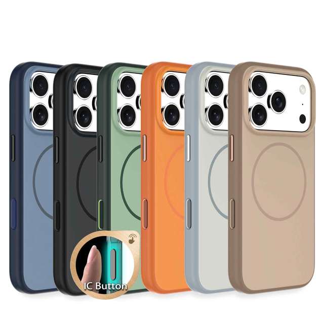 Smart Phone case Camera Integrated Button All-inclusive Cover Design for iPhone 17 Pro Max Orange Magnetic Solid Color Case
