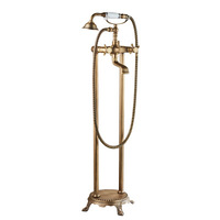 Robinet de baignoire et douche sur pied en laiton doré antique, OEM