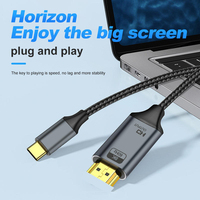 Câble HDTV 2.1 Type C 8K 60Hz 4K 144Hz HDR Dynamique Plaqué Or Cuivre Pur Tressé Vidéo pour Ordinateur Portable Moniteur Téléviseur Home Cinéma