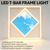 Éclairage LED modulaire artistique en forme de T avec cadre en aluminium, CCT et puissance réglables