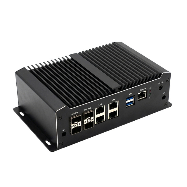 Mini PC Intel C3758 CPU 4 SFP 10G 4 LAN 2.5G 2x DDR4 Slot PfSense OPNsense Networking Appliance Computer