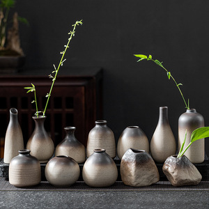 Vase <span class=keywords><strong>de</strong></span> <span class=keywords><strong>poterie</strong></span> grossière fait main chinois rétro décoration chic Vases en terre cuite en céramique pour la maison - Product Image 2