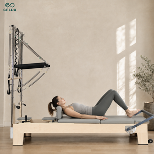 Reformer <span class=keywords><strong>de</strong></span> Pilates <span class=keywords><strong>de</strong></span> Madera <span class=keywords><strong>de</strong></span> Arce para Uso Comercial en Estudio <span class=keywords><strong>de</strong></span> Yoga 2026 con Media Torre Ajustable y Duradera, Máquina <span class=keywords><strong>de</strong></span> Fitness Ecológica - Product Image 2