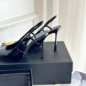 Nouveaux Talons Hauts Escarpins Stiletto Dorés Effet Socialite en Cuir Verni avec Bout Fermé, Bride Arrière Fine et Enfilage Facile pour Femme - Product Image 4