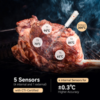 INKBIRD INT-11S-B termometer daging Bluetooth banyak sensor, pengukur suhu untuk memasak Bbq makanan