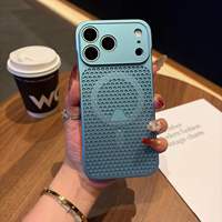 Casing HP Magnetik Pendingin Sarang Lebah Tanpa Bingkai Grosir, Penutup Belakang Pembuang Panas untuk iPhone 18 Pro Max Duo 16 15 14 Plus