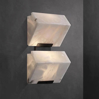 Applique murale en albâtre, luminaire mural en marbre naturel, lampe murale moderne en albâtre LED pour chambre à coucher, escalier, coiffeuse, chevet